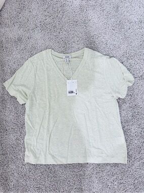 COS Light Sage V-Neck Short Sleeve Tee
